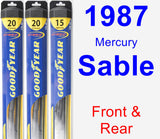 Front & Rear Wiper Blade Pack for 1987 Mercury Sable - Hybrid