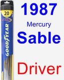 Driver Wiper Blade for 1987 Mercury Sable - Hybrid