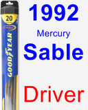 Driver Wiper Blade for 1992 Mercury Sable - Hybrid