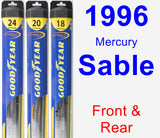 Front & Rear Wiper Blade Pack for 1996 Mercury Sable - Hybrid