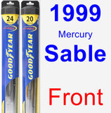 Front Wiper Blade Pack for 1999 Mercury Sable - Hybrid