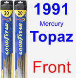 Front Wiper Blade Pack for 1991 Mercury Topaz - Hybrid