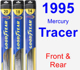 Front & Rear Wiper Blade Pack for 1995 Mercury Tracer - Hybrid