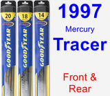 Front & Rear Wiper Blade Pack for 1997 Mercury Tracer - Hybrid