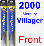 Front Wiper Blade Pack for 2000 Mercury Villager - Hybrid