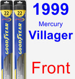 Front Wiper Blade Pack for 1999 Mercury Villager - Hybrid