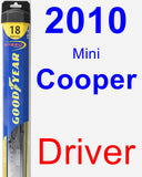 Driver Wiper Blade for 2010 Mini Cooper - Hybrid