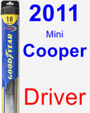 Driver Wiper Blade for 2011 Mini Cooper - Hybrid