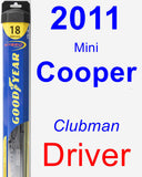 Driver Wiper Blade for 2011 Mini Cooper - Hybrid