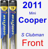 Front Wiper Blade Pack for 2011 Mini Cooper - Hybrid