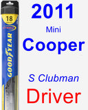 Driver Wiper Blade for 2011 Mini Cooper - Hybrid