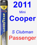 Passenger Wiper Blade for 2011 Mini Cooper - Hybrid