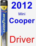 Driver Wiper Blade for 2012 Mini Cooper - Hybrid