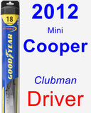 Driver Wiper Blade for 2012 Mini Cooper - Hybrid