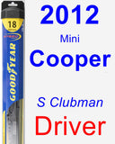 Driver Wiper Blade for 2012 Mini Cooper - Hybrid