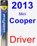 Driver Wiper Blade for 2013 Mini Cooper - Hybrid