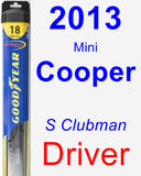 Driver Wiper Blade for 2013 Mini Cooper - Hybrid