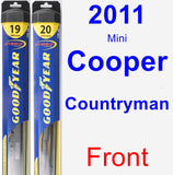 Front Wiper Blade Pack for 2011 Mini Cooper Countryman - Hybrid