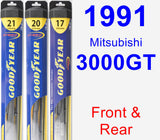 Front & Rear Wiper Blade Pack for 1991 Mitsubishi 3000GT - Hybrid