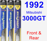 Front & Rear Wiper Blade Pack for 1992 Mitsubishi 3000GT - Hybrid