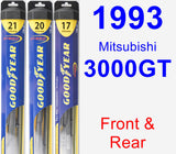 Front & Rear Wiper Blade Pack for 1993 Mitsubishi 3000GT - Hybrid