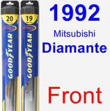 Front Wiper Blade Pack for 1992 Mitsubishi Diamante - Hybrid