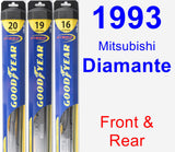 Front & Rear Wiper Blade Pack for 1993 Mitsubishi Diamante - Hybrid