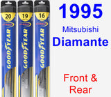 Front & Rear Wiper Blade Pack for 1995 Mitsubishi Diamante - Hybrid