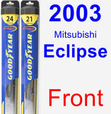 Front Wiper Blade Pack for 2003 Mitsubishi Eclipse - Hybrid