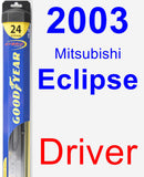 Driver Wiper Blade for 2003 Mitsubishi Eclipse - Hybrid