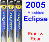 Front & Rear Wiper Blade Pack for 2005 Mitsubishi Eclipse - Hybrid