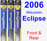 Front & Rear Wiper Blade Pack for 2006 Mitsubishi Eclipse - Hybrid