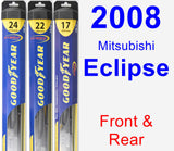 Front & Rear Wiper Blade Pack for 2008 Mitsubishi Eclipse - Hybrid