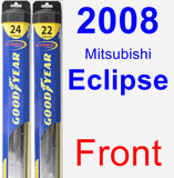 Front Wiper Blade Pack for 2008 Mitsubishi Eclipse - Hybrid