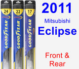 Front & Rear Wiper Blade Pack for 2011 Mitsubishi Eclipse - Hybrid