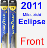 Front Wiper Blade Pack for 2011 Mitsubishi Eclipse - Hybrid