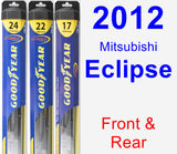 Front & Rear Wiper Blade Pack for 2012 Mitsubishi Eclipse - Hybrid