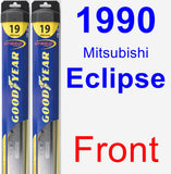 Front Wiper Blade Pack for 1990 Mitsubishi Eclipse - Hybrid