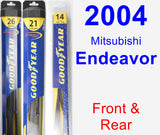 Front & Rear Wiper Blade Pack for 2004 Mitsubishi Endeavor - Hybrid