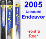 Front & Rear Wiper Blade Pack for 2005 Mitsubishi Endeavor - Hybrid