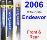 Front & Rear Wiper Blade Pack for 2006 Mitsubishi Endeavor - Hybrid