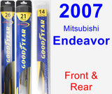 Front & Rear Wiper Blade Pack for 2007 Mitsubishi Endeavor - Hybrid
