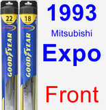 Front Wiper Blade Pack for 1993 Mitsubishi Expo - Hybrid