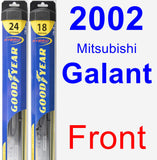 Front Wiper Blade Pack for 2002 Mitsubishi Galant - Hybrid