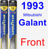 Front Wiper Blade Pack for 1993 Mitsubishi Galant - Hybrid