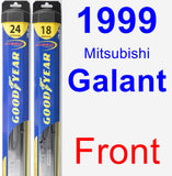 Front Wiper Blade Pack for 1999 Mitsubishi Galant - Hybrid