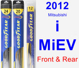 Front & Rear Wiper Blade Pack for 2012 Mitsubishi i-MiEV - Hybrid