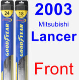 Front Wiper Blade Pack for 2003 Mitsubishi Lancer - Hybrid