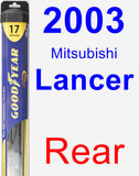 Rear Wiper Blade for 2003 Mitsubishi Lancer - Hybrid