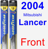 Front Wiper Blade Pack for 2004 Mitsubishi Lancer - Hybrid